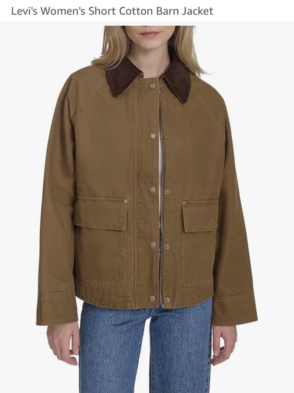 Levi's Women's Barn Utility Jacket in Brown with Corduroy Collar